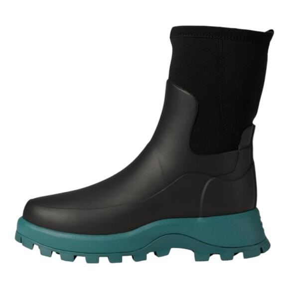 Hunter Women's City Explorer Short Rain Snow Boots Welllies US 9 Blk/Green NEW - Picture 3 of 11